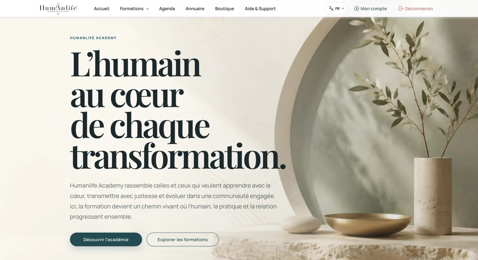 Page d'accueil Human Life Academy